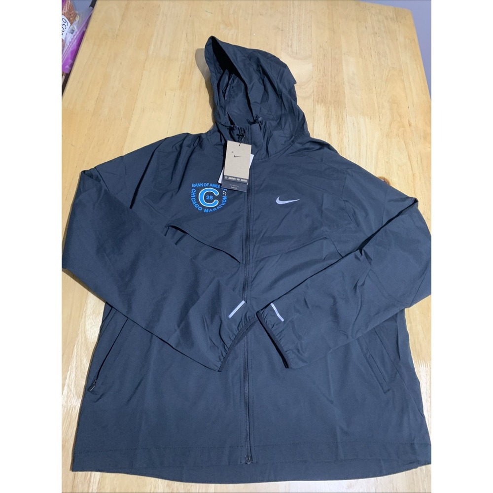 Nike Repel Chicago Marathon 25 Running Jacket Packable Black (HQ4267-010) Sz M